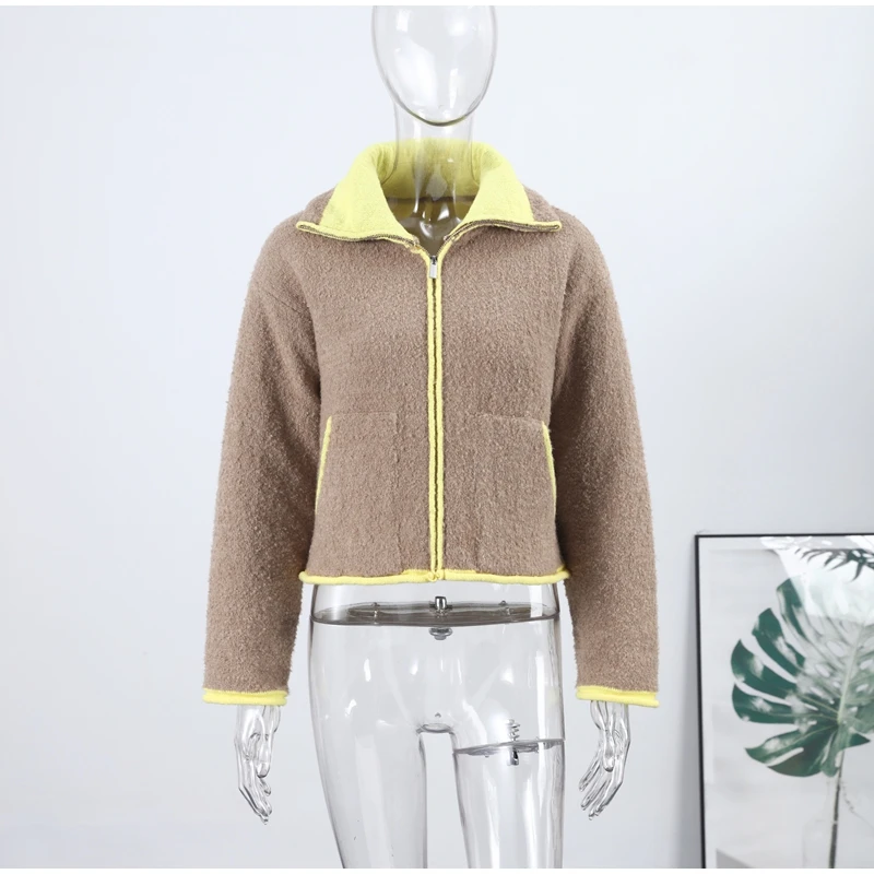2026 Spring New Contrast Knitted Cardigan Jackets For Women Elegant Long Sleeve Pockets Zipper Sweater Street Lady Chic Outwear 19 S49755374abfb47128ab8a8f7916f980dh
