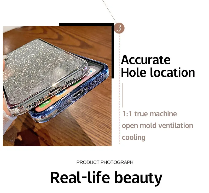 Luxury Electroplated Glitter Soft Bumper Clear Back Cover
