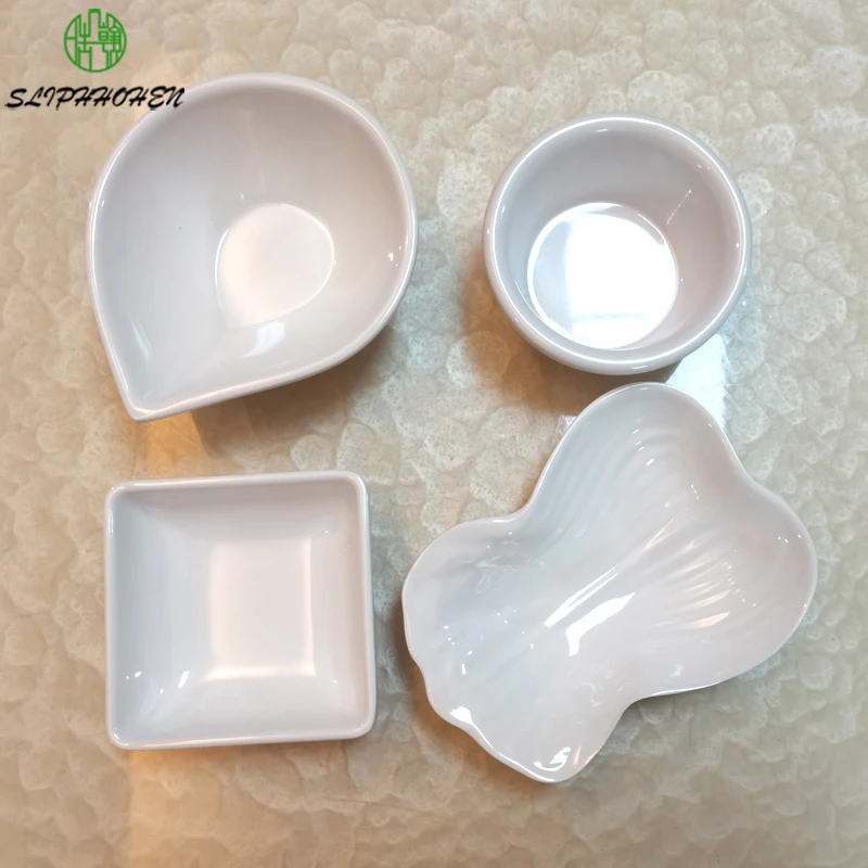 Salmon Naked Mustard Sauce Dish Fashion Restaurant Melamine Imitation Porcelain White Dinnerware Dinner Plate