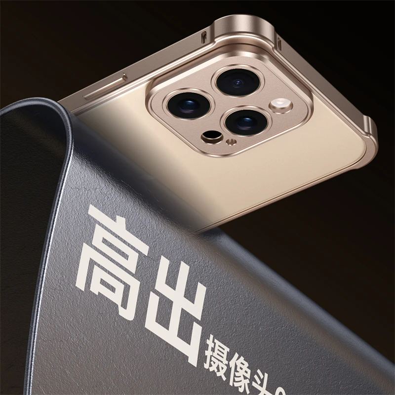 Premium Aluminium Frame Metal Bumper Hard Case with Alloy Lens Protector