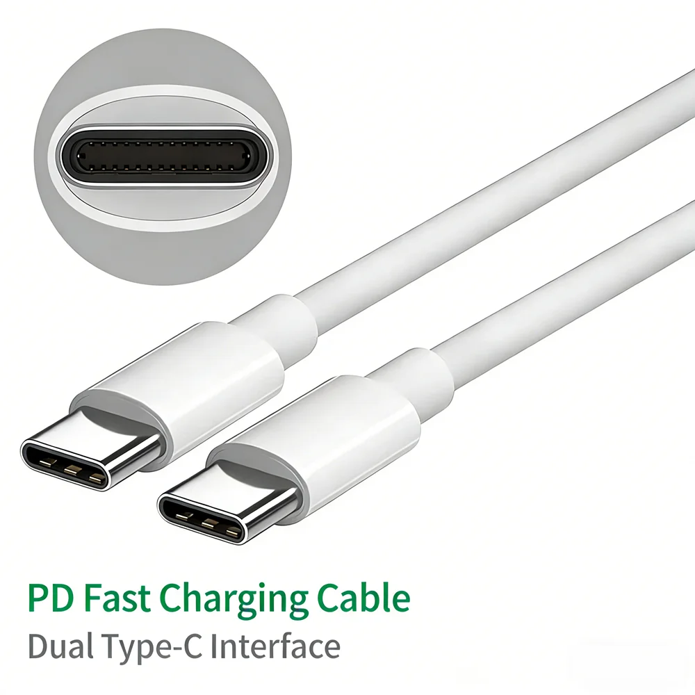 Fast Charging USB C Cable, White – 3M Length, 1 Pack