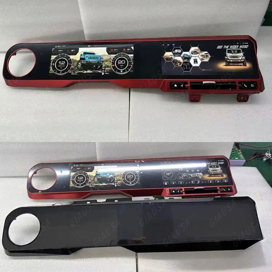 12.3 Inch Dual Screen For Jeep Wrangler JL Rubicon Gladiator 2018 2022 Multimedia Android Car Radio Digital Cluster Dashboard 1