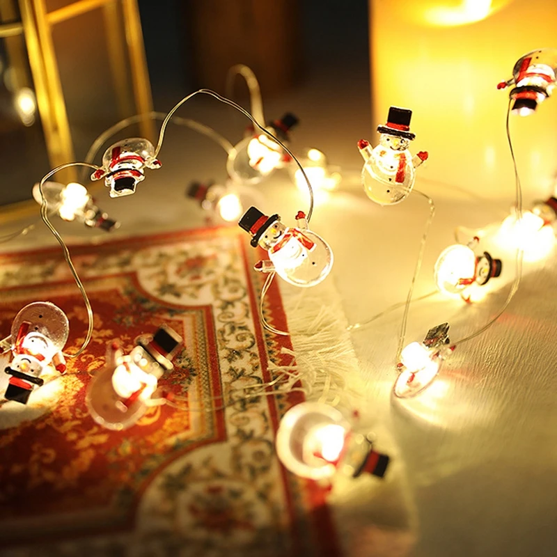 

2M 20Led Santa Claus Snowflake Led Light String Christmas Decoration For Home Xmas Tree Ornament Navidad Kids Gift New Year