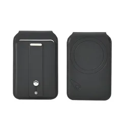 Magnetic Card Holder with Adjustable Stand and Anti - Theft Location Chip - 3000g Magnet Strength (Black)