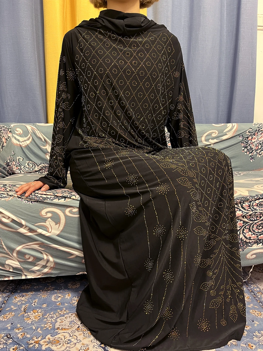 Muslim Abayas For Women 2023 Pure Diamond Spandex Ramadan Jilbab Dubai Islam With Double Turban Kaftan African Payer Dresses