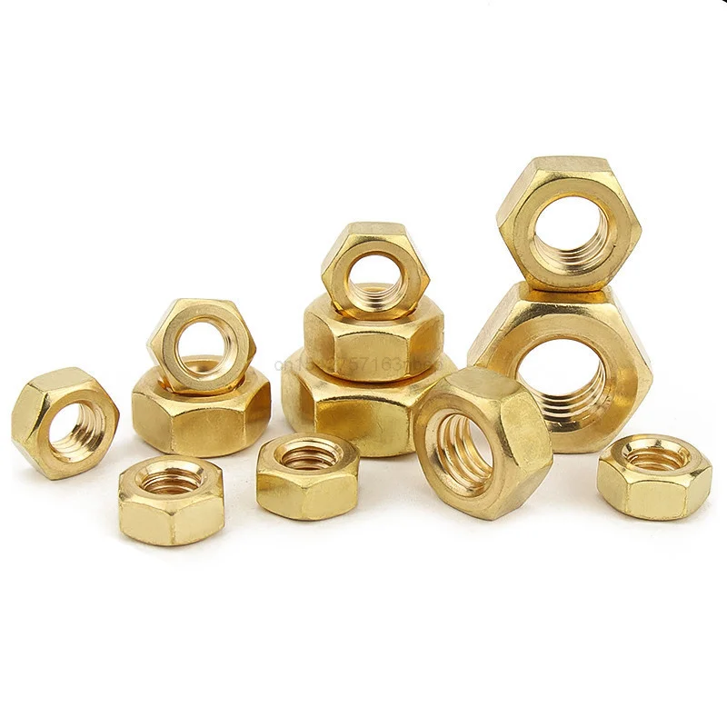 

5/10/20/50/100pcs DIN934 Solid Brass Copper Hex Hexagon Nut for M1 M1.2 M1.4 M1.6 M2 M2.5 M3 M4 M5 M6 M8 M10 M12 Screw Bolt