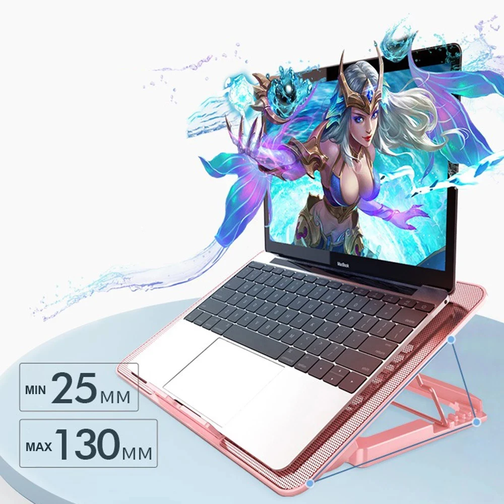 Base de Resfriamento Laptop Cooling Pad Suporte Notebook Titular Ajustável com Seis Fãs para Macbook Notebook Pro Suporte Laptop Stand