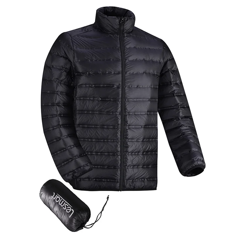 

Men's Down Jacket Winter New Lesmart Fashion Warm Coats Male Lightweight Puffer 90% White Duck Down Parka Outwear