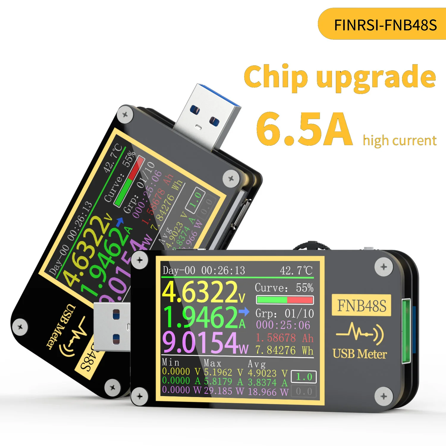 

FNIRSI FNB48S Digital Voltmeter Ammeter Current Voltmeter USB Tester Voltage Indicator Professional Tools for Electricians