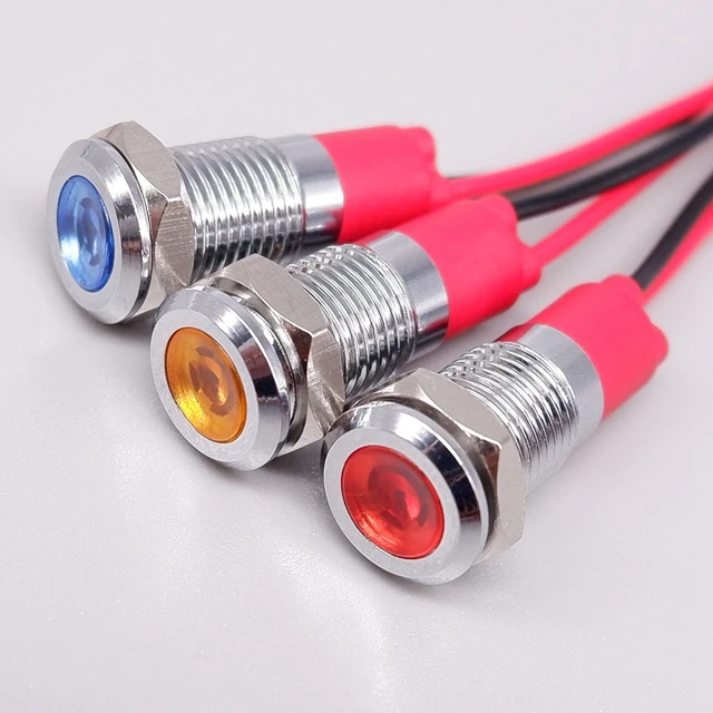 5x Lampada Di Segnalazione Del Pannello Indicatore In Metallo Con Filettatura Da 8 Mm Xd8 1~p137931129 - Foto 9