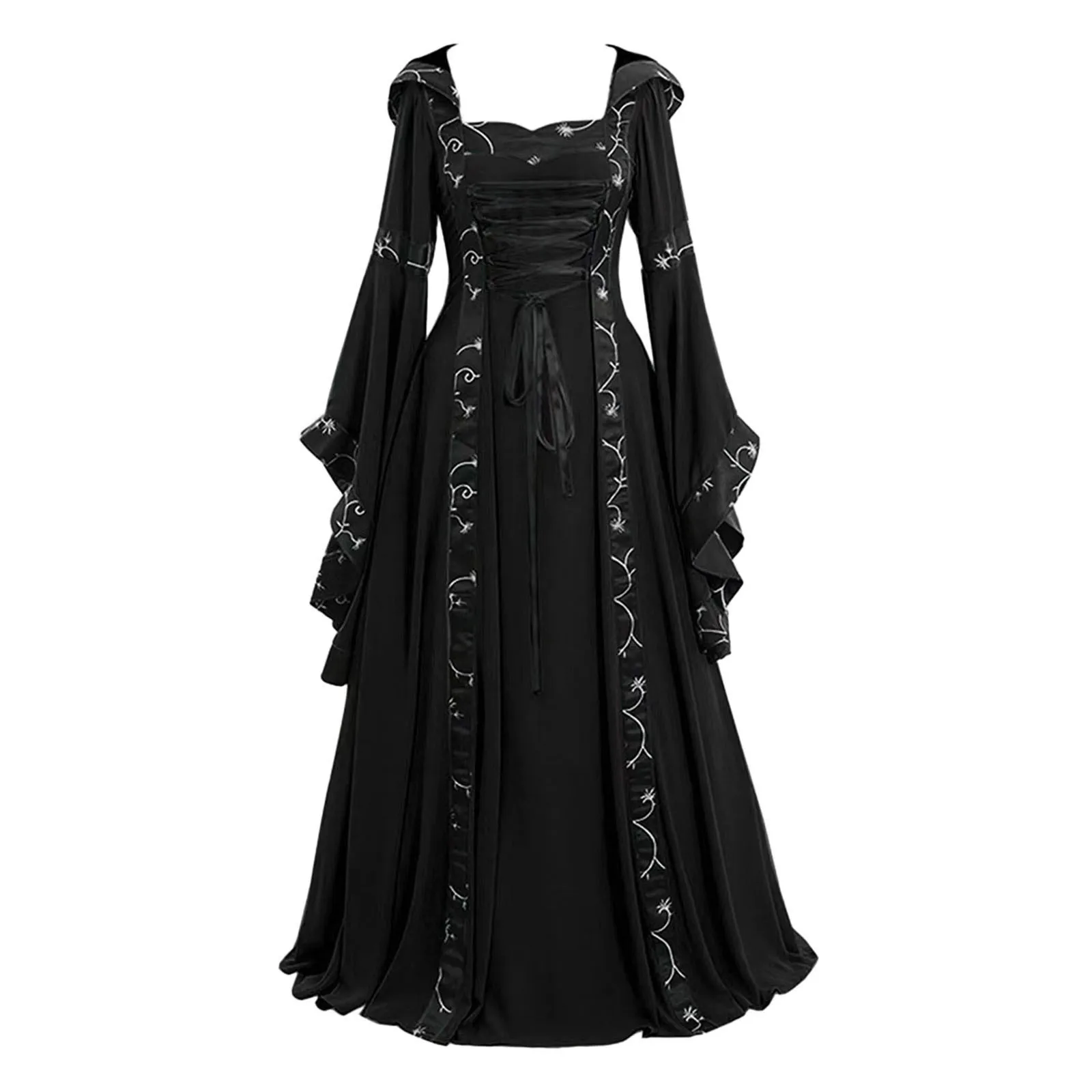 Vintage Women's Dress Medieval Renaissance Gothic Auntumn Dress Cosplay
