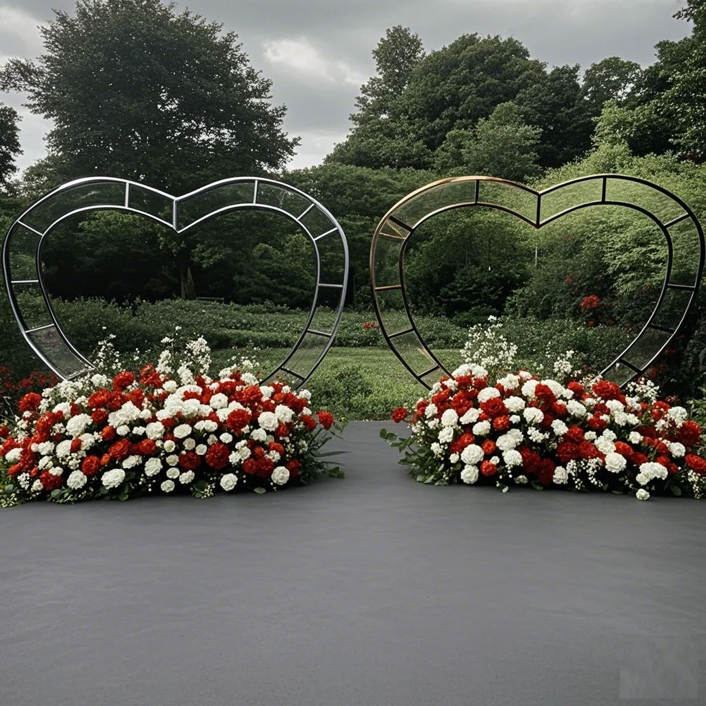 Gold Silver Metal Wedding Arch Heart Shaped Arch Stand Event Part Backdrop