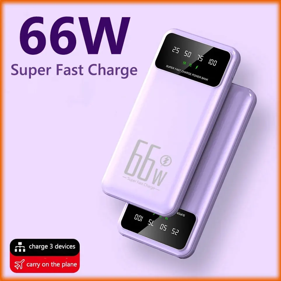 

Mobile Power 30000mah 66W Power Bank Portable External Battery Charger Fast Charging For Huawei Samsung Iphone Powerbank