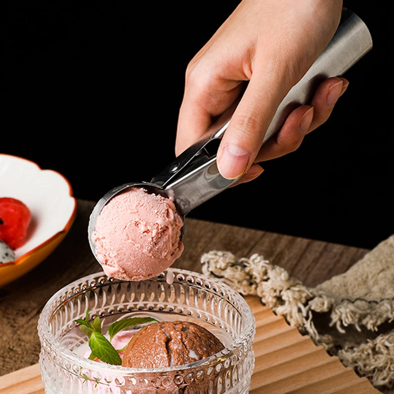 Ice Cream Scoop Stainless Steel Ice Cream Spoon Watermelon Baller Scoop Fruit Dessert Spoon Ice