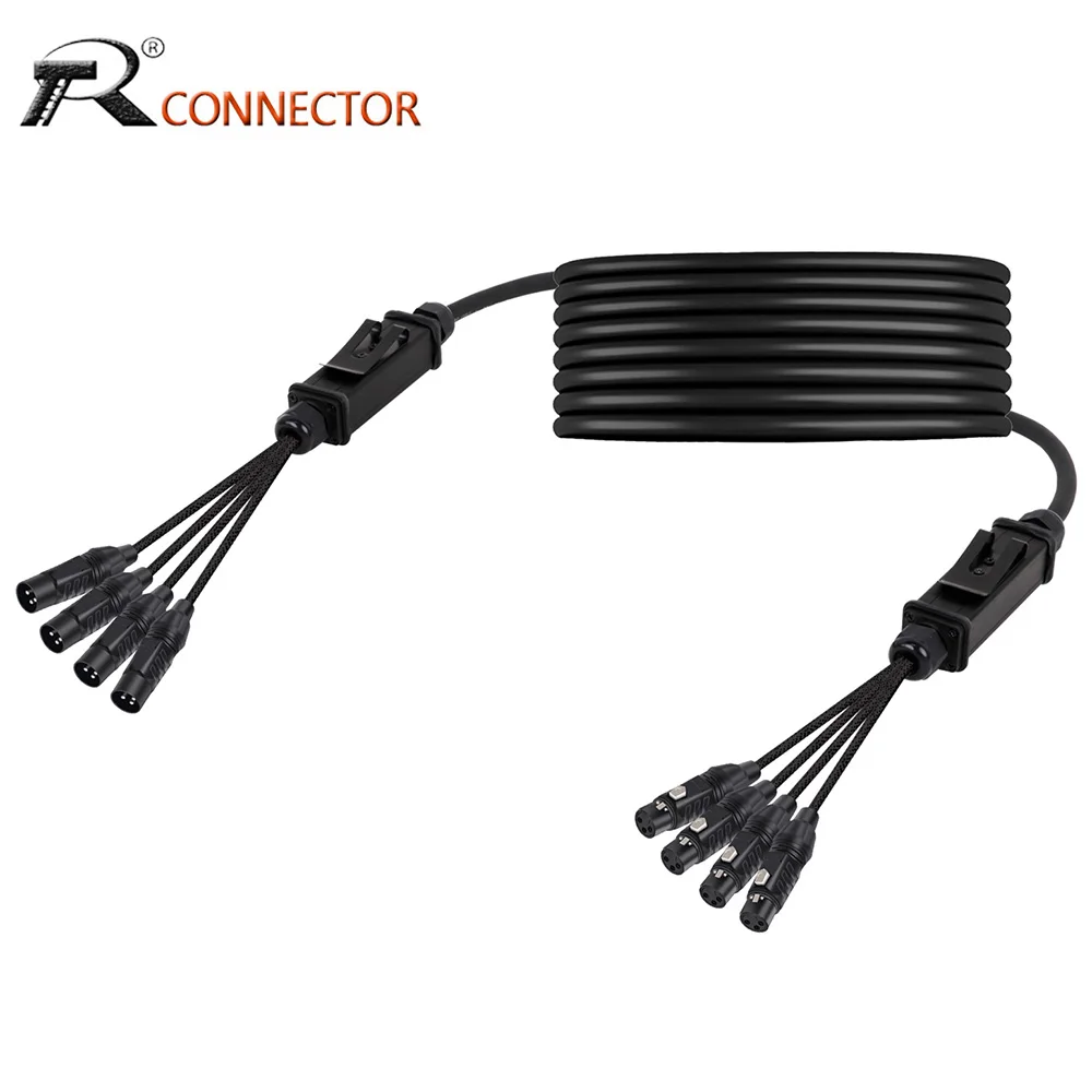 

Signal Transmission Audio Cable 4 Channel Professional Multi-Media 3Pin XLR Male to Female Balanced Audio Extension Cord