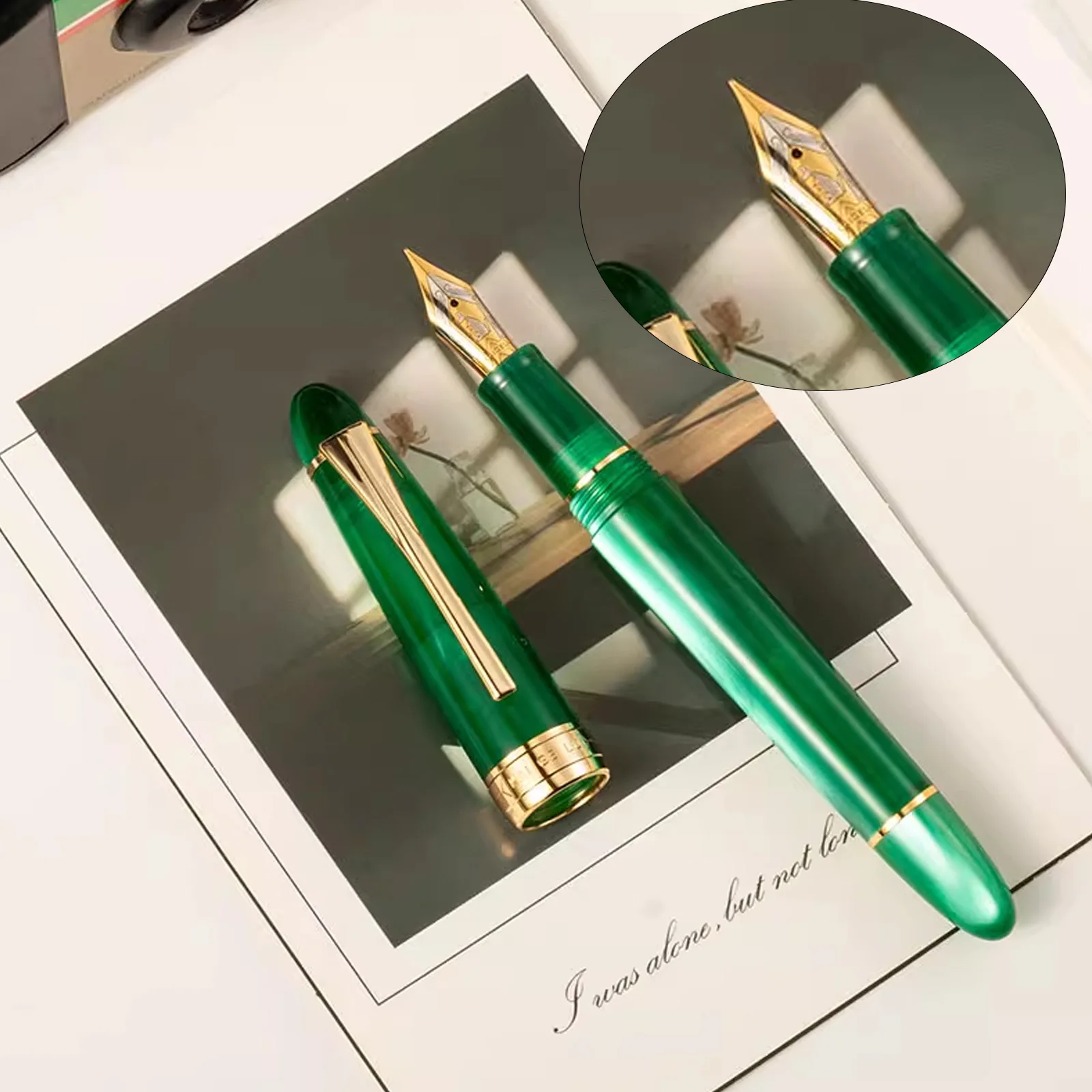 Kaigelu 356 torpedo shape classic fountain pen NO.6 35MM standard longknife Nib acrylic ink pens for students office supplies 2