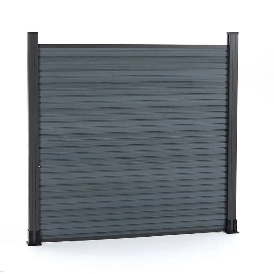 New metal fence panels aluminum wpc Wood Plastic Composite Panel Fence and gates for houses garden wpc fencing panel 3