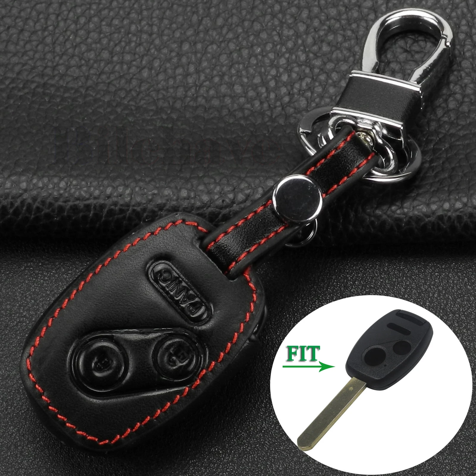 

jingyuqin 10pcs For Honda CRV Accord City Civic Odyssey HRV Insight Pilot Jazz Ridgeline FOB 3 Buttons Remote leather Case Holda