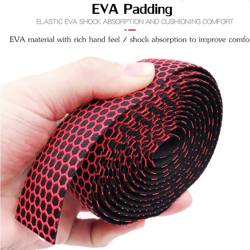 MOTSUV Road Bicycle Handlebar Cork EVA PU Bike Bar Tape Professional Cycling Damping Anti-Vibration Wrap Bar Plug