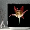 A Leaf Shower Curtain Waterproof Fabric Lily Flower Black Bath Curtains Set Maple leaves Bathroom Screen Bathtub Home Decor 2