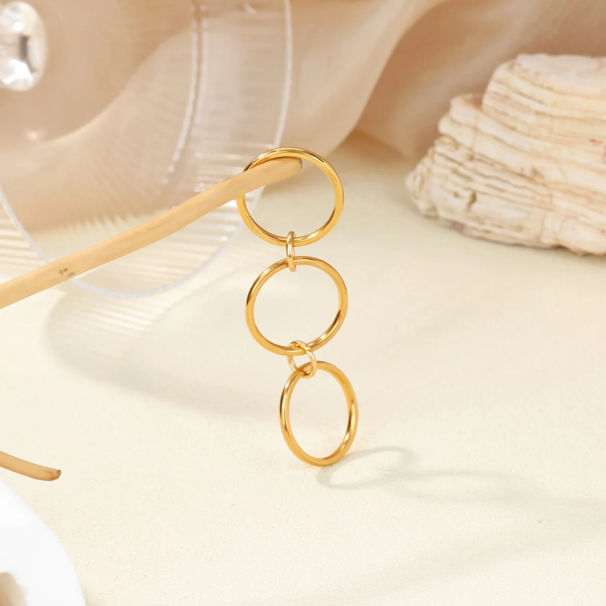 Three Fingers Chain Shape Variable Hiphop Rings Stainless Steel Women Men