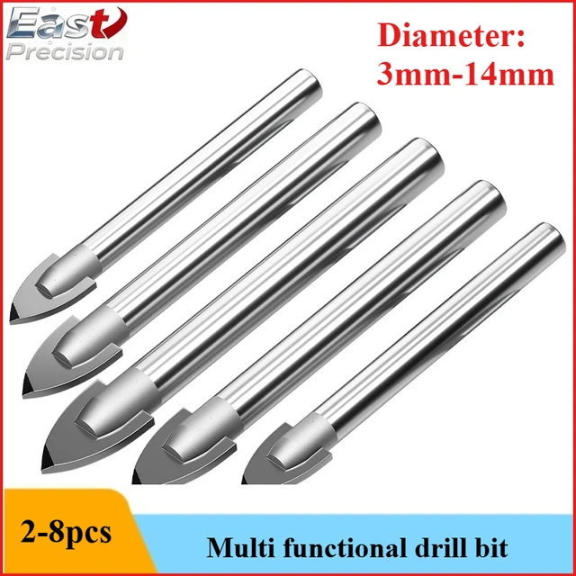 Jeu de forets pour carrelage, alliage, céramique, verre, béton, perceuse manuelle, foret spécial, ouvre-trou triangulaire, diamètre: 3mm-14mm 1