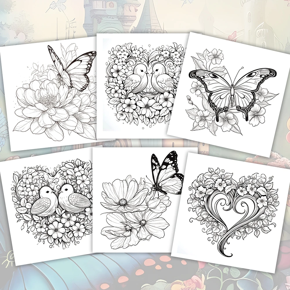 1pc,Adult coloring book,30 sheets different patterns 8.3x8.3''100gsm,is a Valentine's Day Easter holiday gift 6