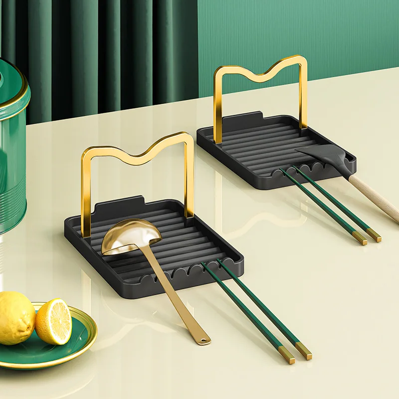 

Kitchen Pot Cover Rack Household Table Top Shelf Spoon Frying Dish Shovel Pot And Shovel Rack Support And Storage Rack Artifact