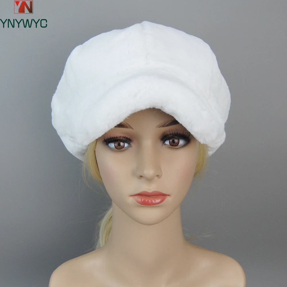 

Russian Women Winter Natural Soft Knitted Rex Rabbit Fur Hat 100% Genuine Rex Rabbit Fur Caps Lady Warm Real Rex Rabbit Fur Hats