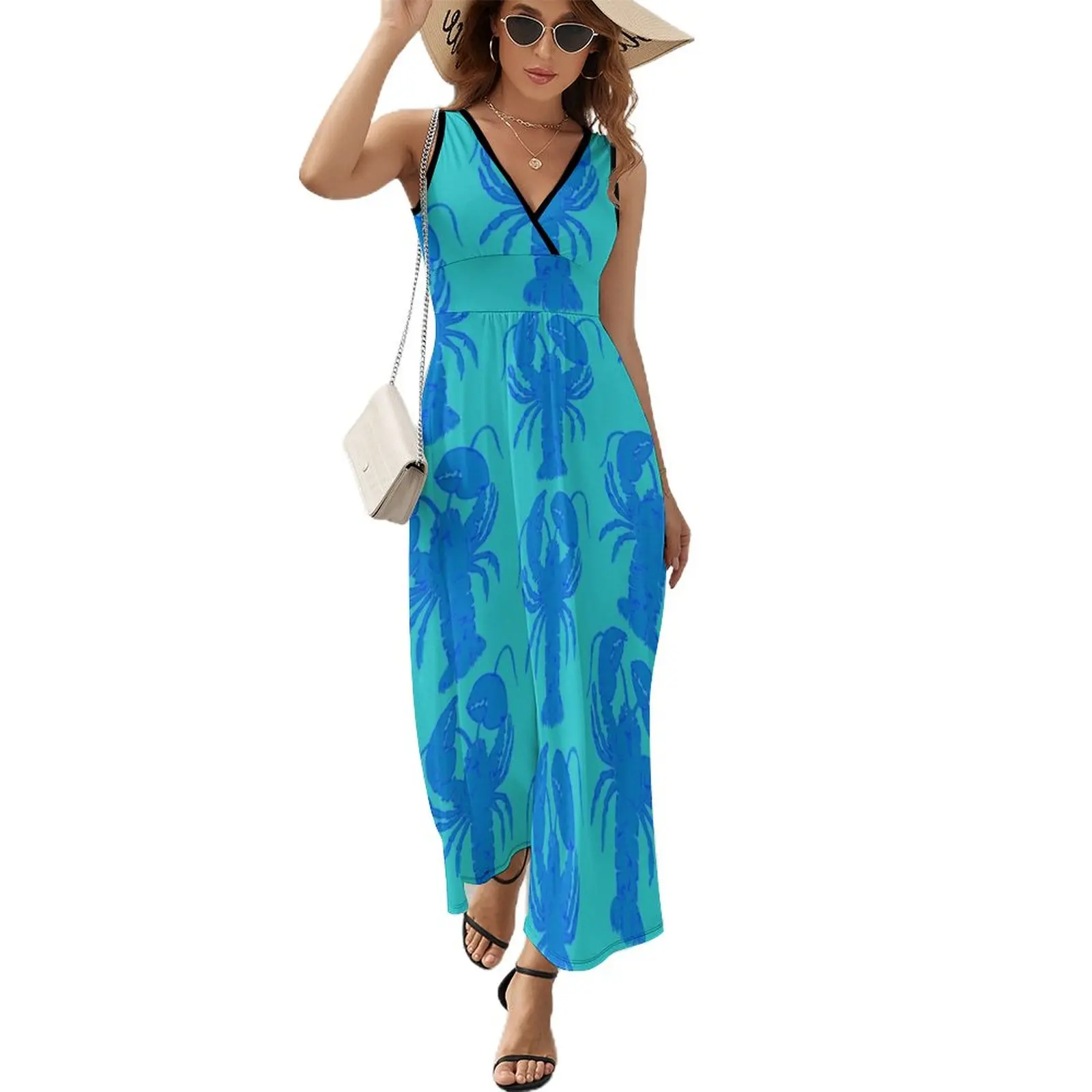 

Blue Maine Lobster Sleeveless Dress luxury woman evening dress women's clothing summer 2023 novelties women's summer jumpsuit