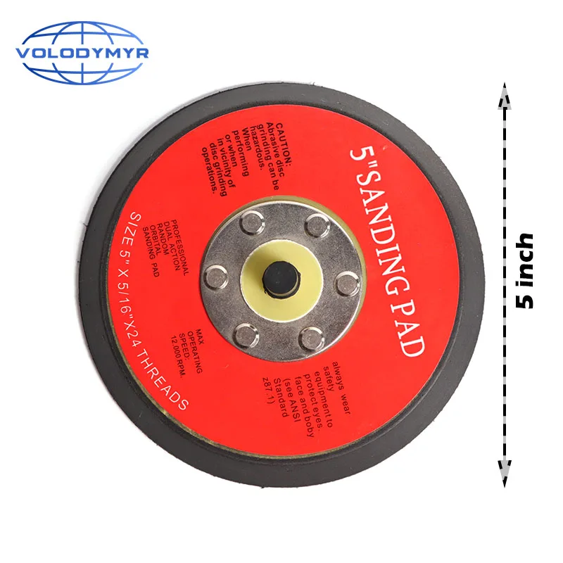 5 Inch Sanding Pad Backing Plate for Air Sander Pneumatic Rotary Polisher er Adhesive Back Plate Polishing ing Pad