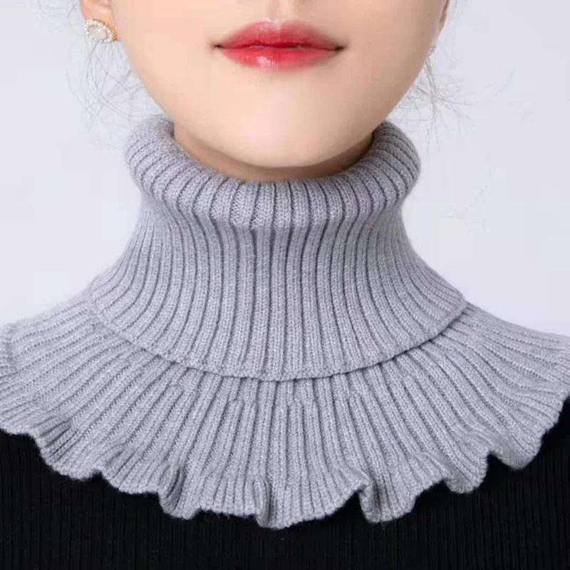 Detachable Collar Shawl Detachable Cotton Knitted Turtleneck Collar For Women False Collar Fashion Winter Warm