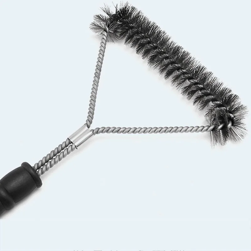 BBQ Grill Cleaning Brush Multi-functional Triangular 12-inch Stainless Steel Wire