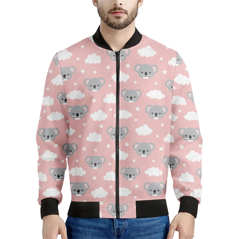 thumbnail image 1 of Chaqueta con cremallera y estampado 3D de animales de dibujos animados para hombre, chaqueta informal de calle con cremallera, sudadera estilo aviador para primavera y otoño, 1 of 5