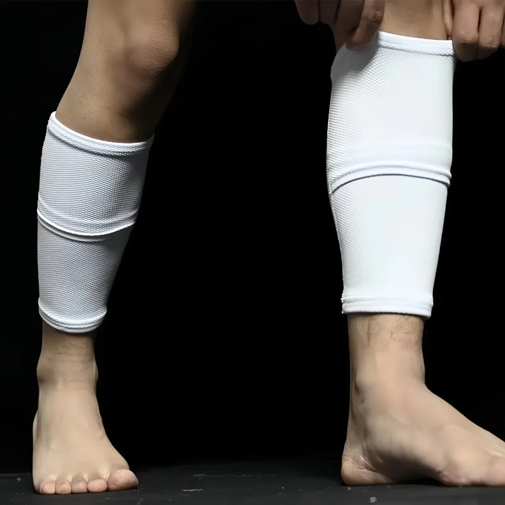 1Pair Soccer Shin Guard Football Crashproof Calf Protector Nylon Leg Sleeves Sock Shin Protector with Pocket Training Protection soccer shin guards,shin guard pads