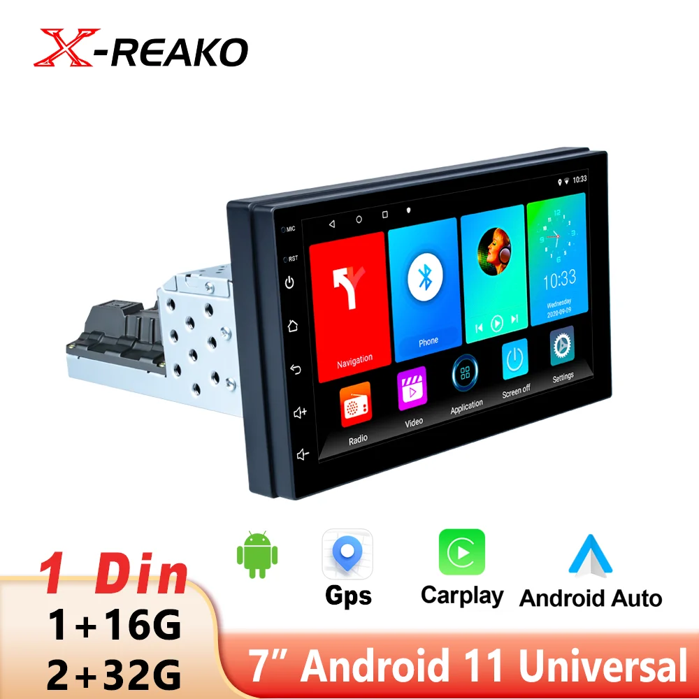 1 16G Carplay Autoradio multimédia Android 11, 7 ", Carplay, Gps