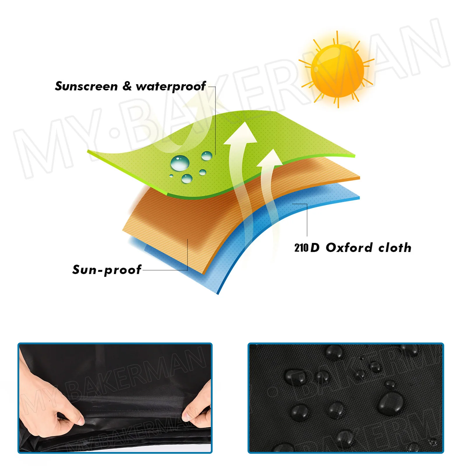 Outdoor furniture cover, table and chair cover, sunscreen waterproof garden furniture garden table and chair dust cover