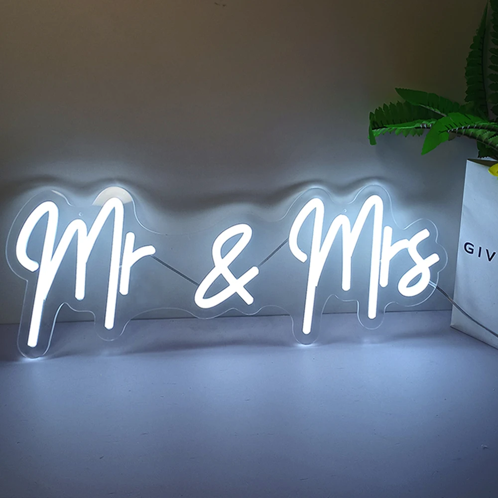 

Custom Led Neon Lights Mr and Mrs Mme Wedding Decoration Mr & Mrs For Birthday Party Kids Wedding Christmas Decor Dropshipping