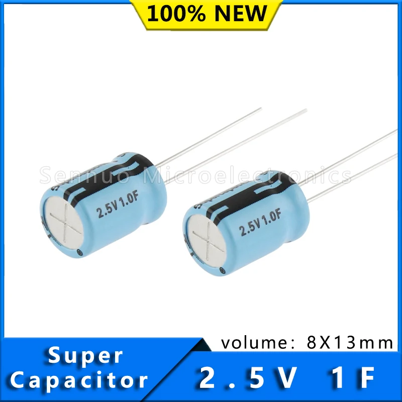 

Суперконденсаторы 1F 2,5 V 1.0F 8x13mm M0810-2R5105-R 1F (EDLC), 2,5 V, Can 250mOhm @ 100 Гц, 1000 ч @ 60 °C, 2 шт.