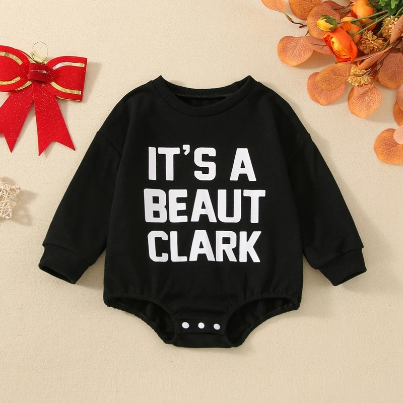 

Newborn Baby Boy Girl Christmas Outfit Long Sleeve Pullover Sweatshirt Romper Winter Xmas Bodysuit Clothes