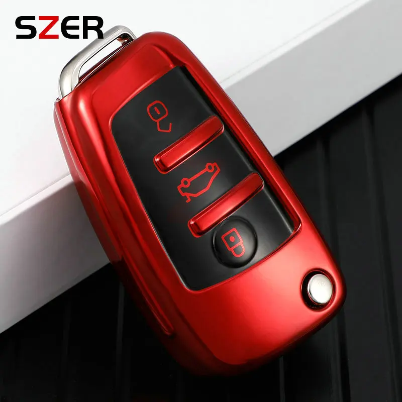 Premium Leather TPU Car Key Cover Case - Stylish and Durable Key Fob Shell Accessories