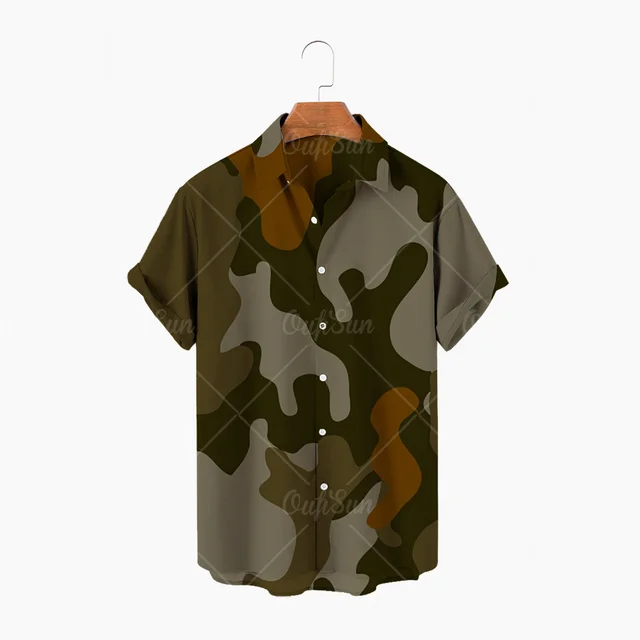 2022 Camo Printed Short Sleeve Hawaiian Shirt Men's Casual Button Down  Lapel Shirt Summer Streetwear S-5xl - Shirts - AliExpress