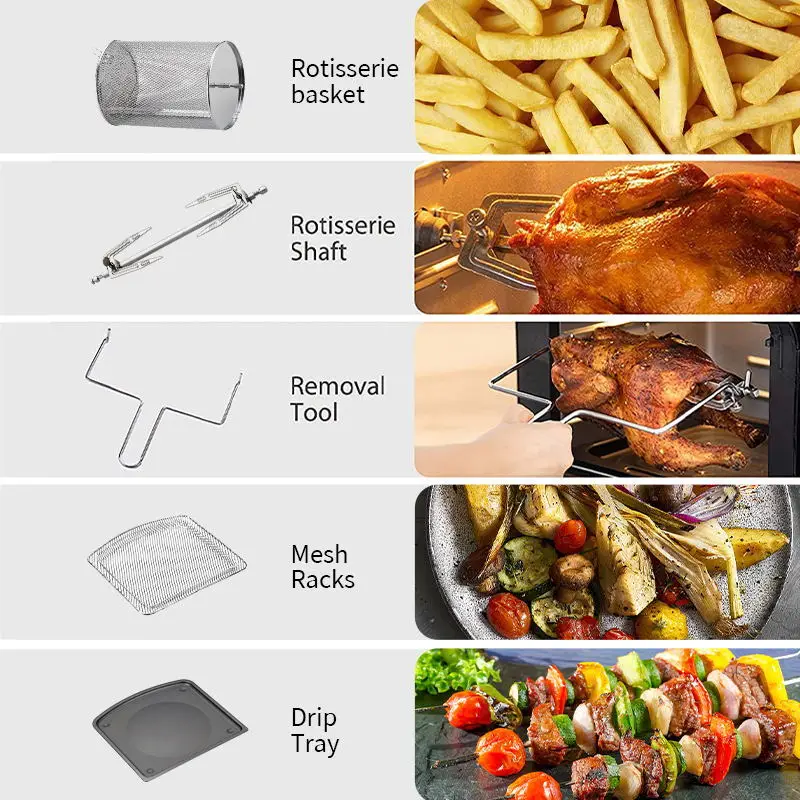 Houselin Air Fryer, Compact 12L, Meat Enthusiasts , Easy Clean Glass Touch Panel & Nonstick Basket,1800W 3