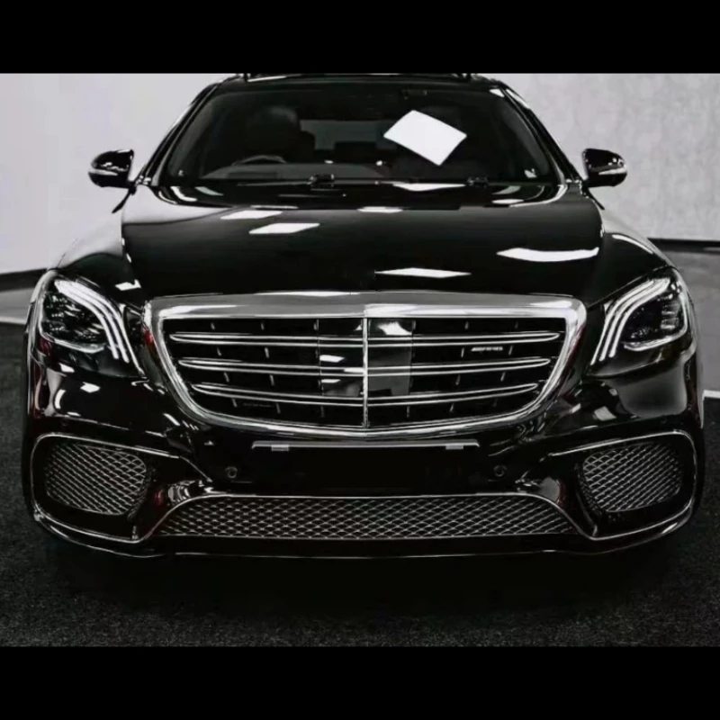 메르세데스 벤츠 S-클래스 S65 S350 S400 S45용 크롬 하단 그릴 범퍼 트림 브라이트 스트립 프레임 하단 라디에이터 그릴