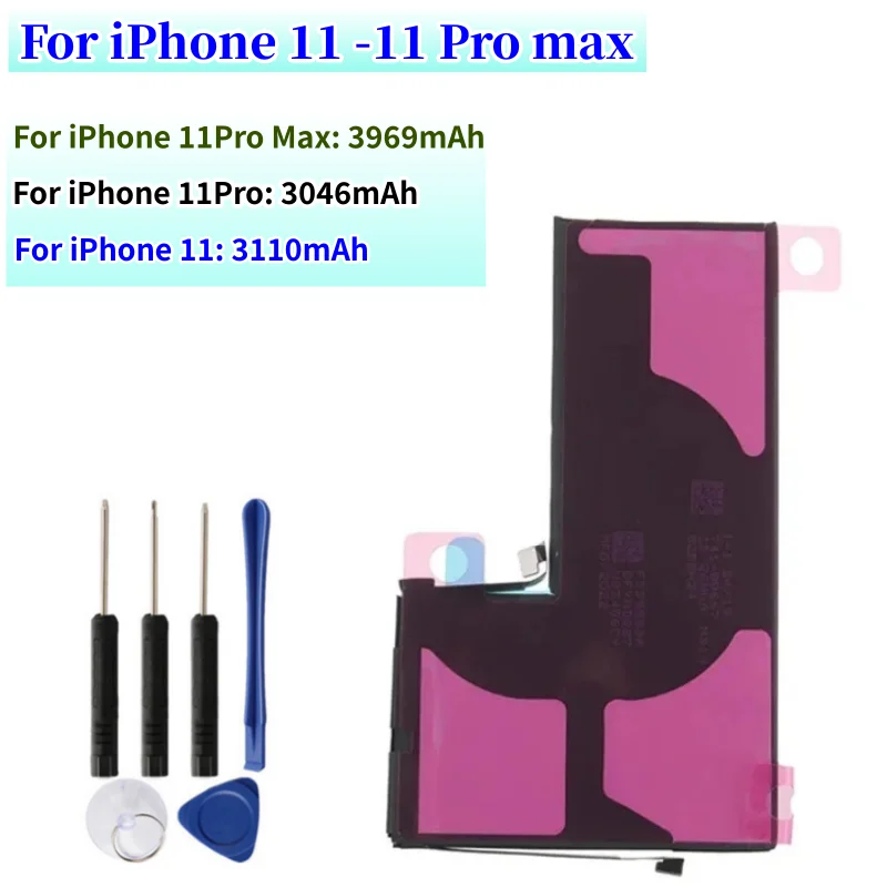 IPhone 11,11 Pro, 11 Pro, 11 Pro Max用の高容量バッテリー,交換用