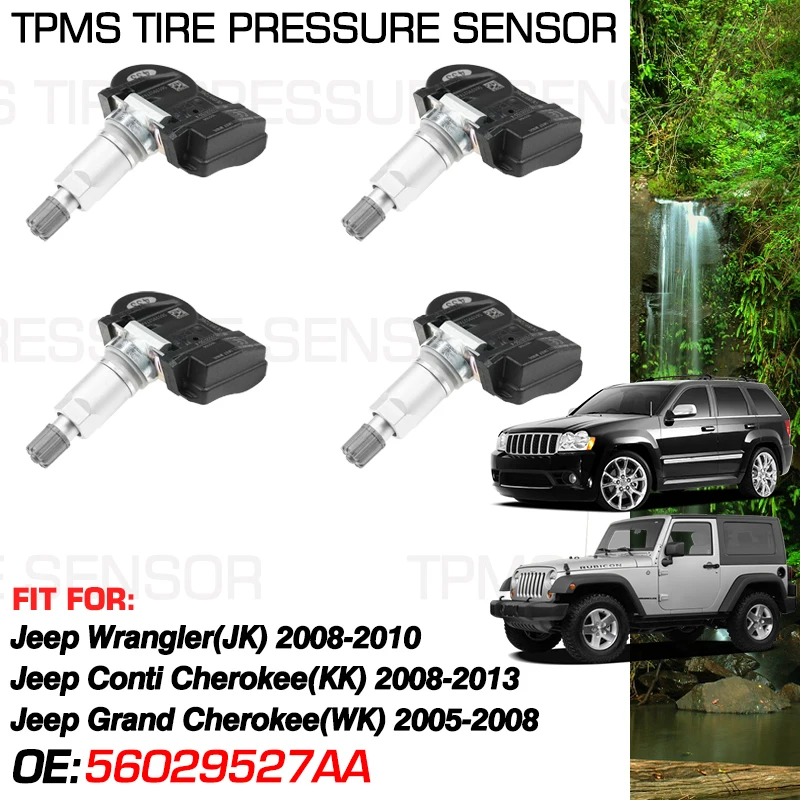 Фото 433 МГц для Jeep Wrangler JK 2008-2010 Jeep Grand Cherokee WK 2005-2008 Jeep Conti Cherokee KK монитор давления в шинах 56029527AA №1