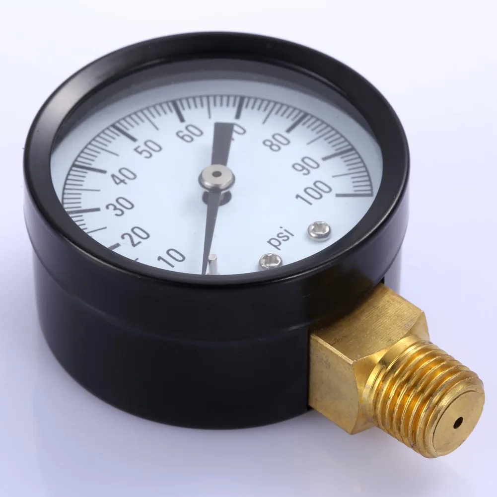 0-100 PSI Hydraulic Tester Manometer 50mm Dial Face Air Compressor Pressure Gauge Water Pressure Gauge for Air Water Oil Gas