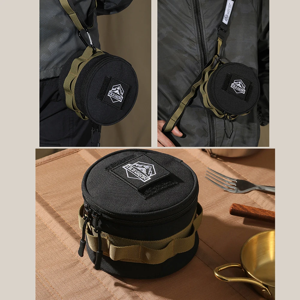 Tableware Storage Bag Multifunctional Waterproof Camping Bowl Bag Wear-resistant Internal Mesh Pocket for Teavel Picnic Hiking