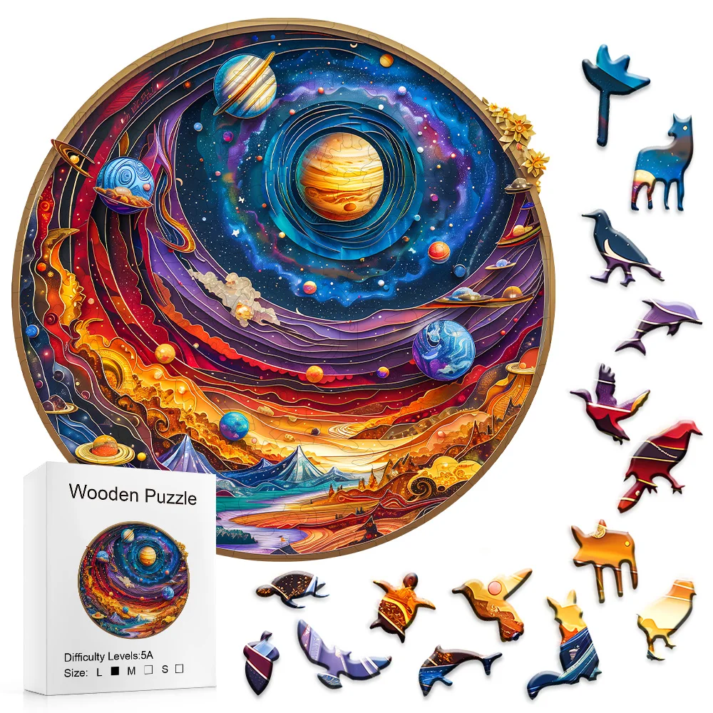 Wooden Puzzles for Adults Beautiful Universe Wood Puzzles Adult Wooden Jigsaw Unique Shape Best Gifts for Kids jigsaw puzzles wooden jigsaw puzzles wooden puzzle toys educational puzzles