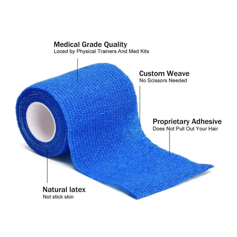 3 Stück Bandage wasserdichte medizinische Therapie selbst klebende Sport muskel band Finger gelenke wickeln Erste-Hilfe-Kit Haustier elastischen Verband – Detail 4